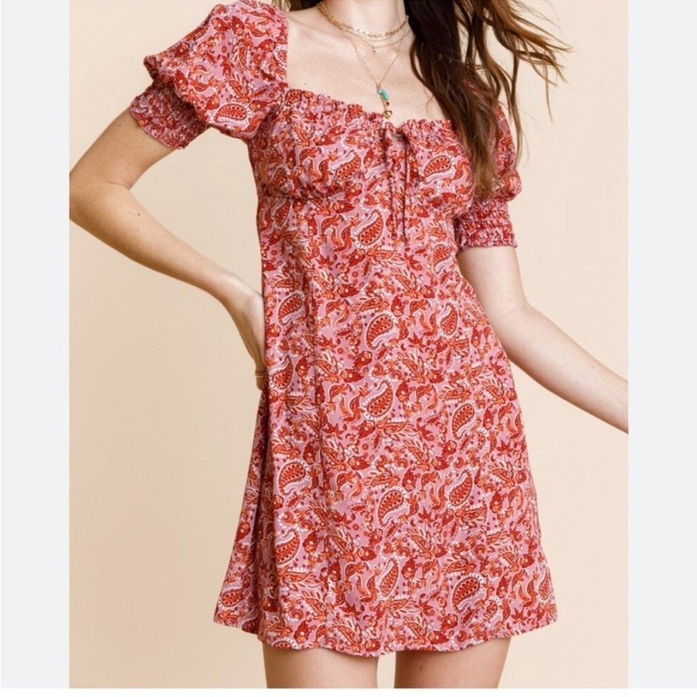 Trixxi Women's Nicoletta Paisley Bustier Mini Dress